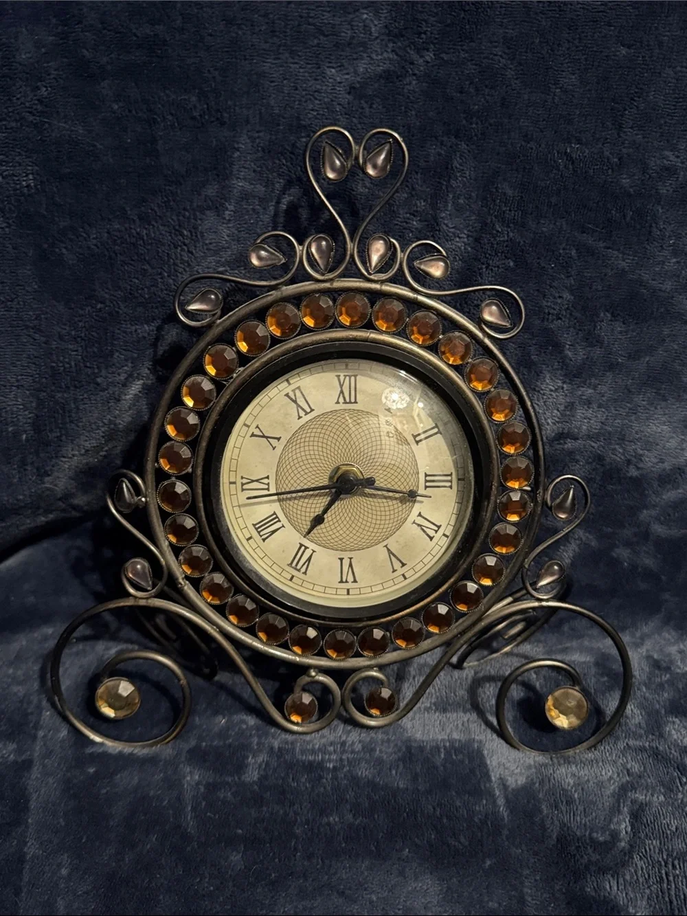 Vintage-Style Amber Accent Wall Clock by